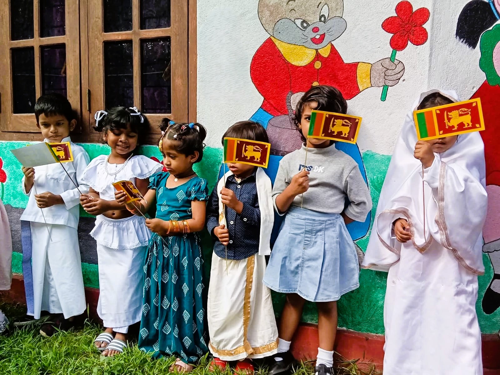 Teacher reading to children